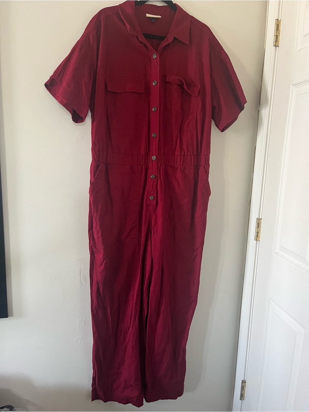 Universal Thread Red Utility Denim Cotton Jumpsuit 17 Western Workwear Rustic